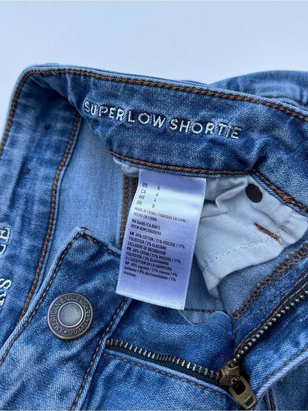 American Eagle Distressed Denim Shorts, Size 4 - Picture 2 of 4